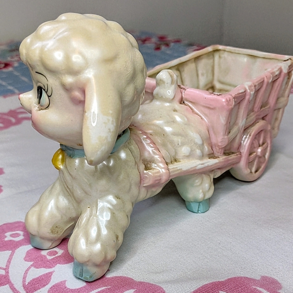National Potteriest Antique Ceramic Glazed Lamb Pottery - Picture 4 of 6